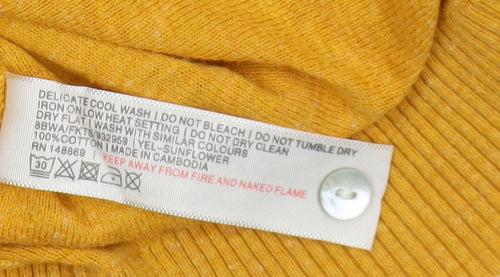 Fat Face Women's Yellow Cardigan Size 12 Button Casual