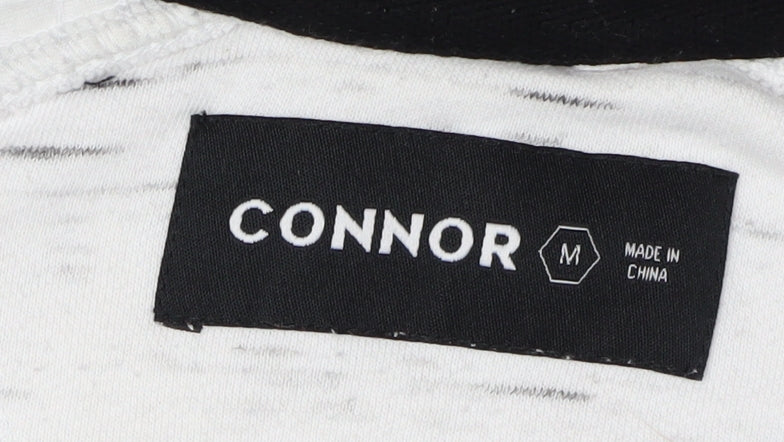 Connor Men's White Full Zip Hoodie, M, Regular Fit, Comfortable