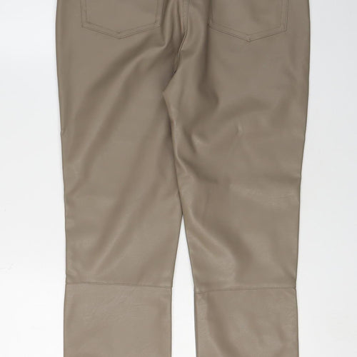H&M Women's Beige Straight Trousers Size 14