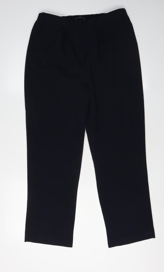 Bonmarché Women's Black Straight Trousers Size 12