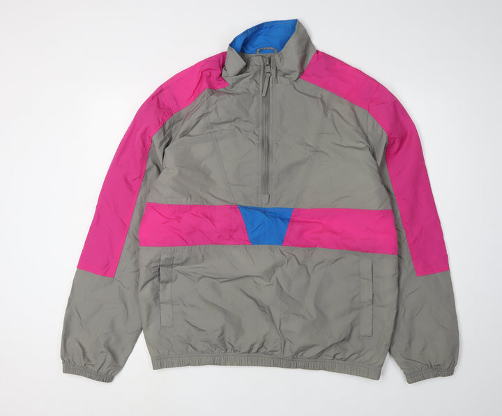 Topman Men's Grey 80s Windbreaker Jacket M