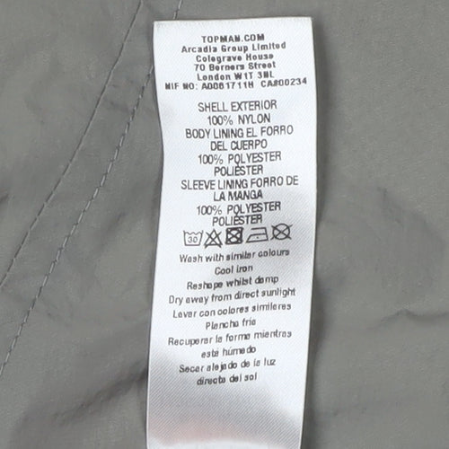 Topman Men's Grey 80s Windbreaker Jacket M