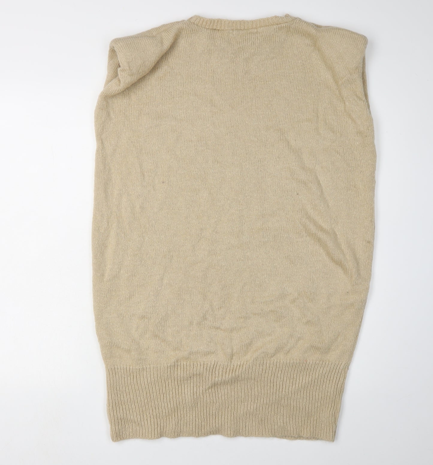 MISSPAP Women's Beige Sleeveless Crew Neck Jumper, Size 2XS
