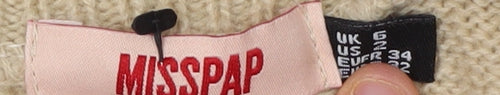 MISSPAP Women's Beige Sleeveless Crew Neck Jumper, Size 2XS
