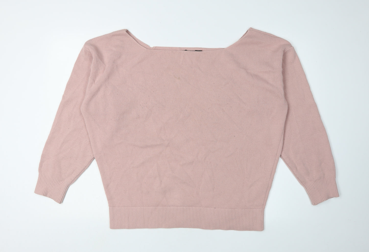Nasty Gal Women's Pink Boat Neck Pullover Jumper L
