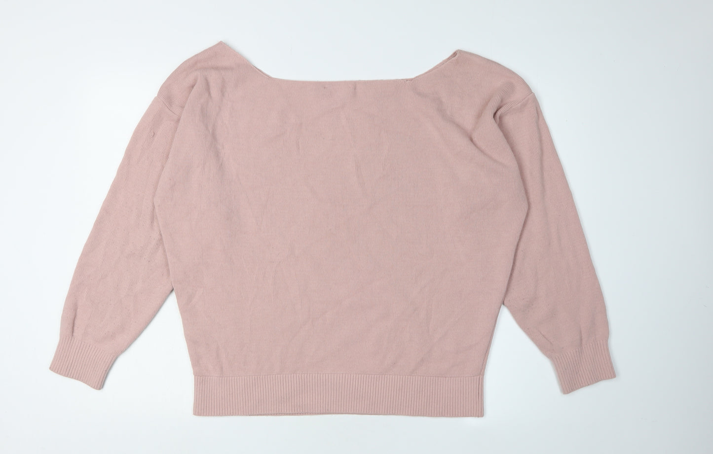 Nasty Gal Women's Pink Boat Neck Pullover Jumper L
