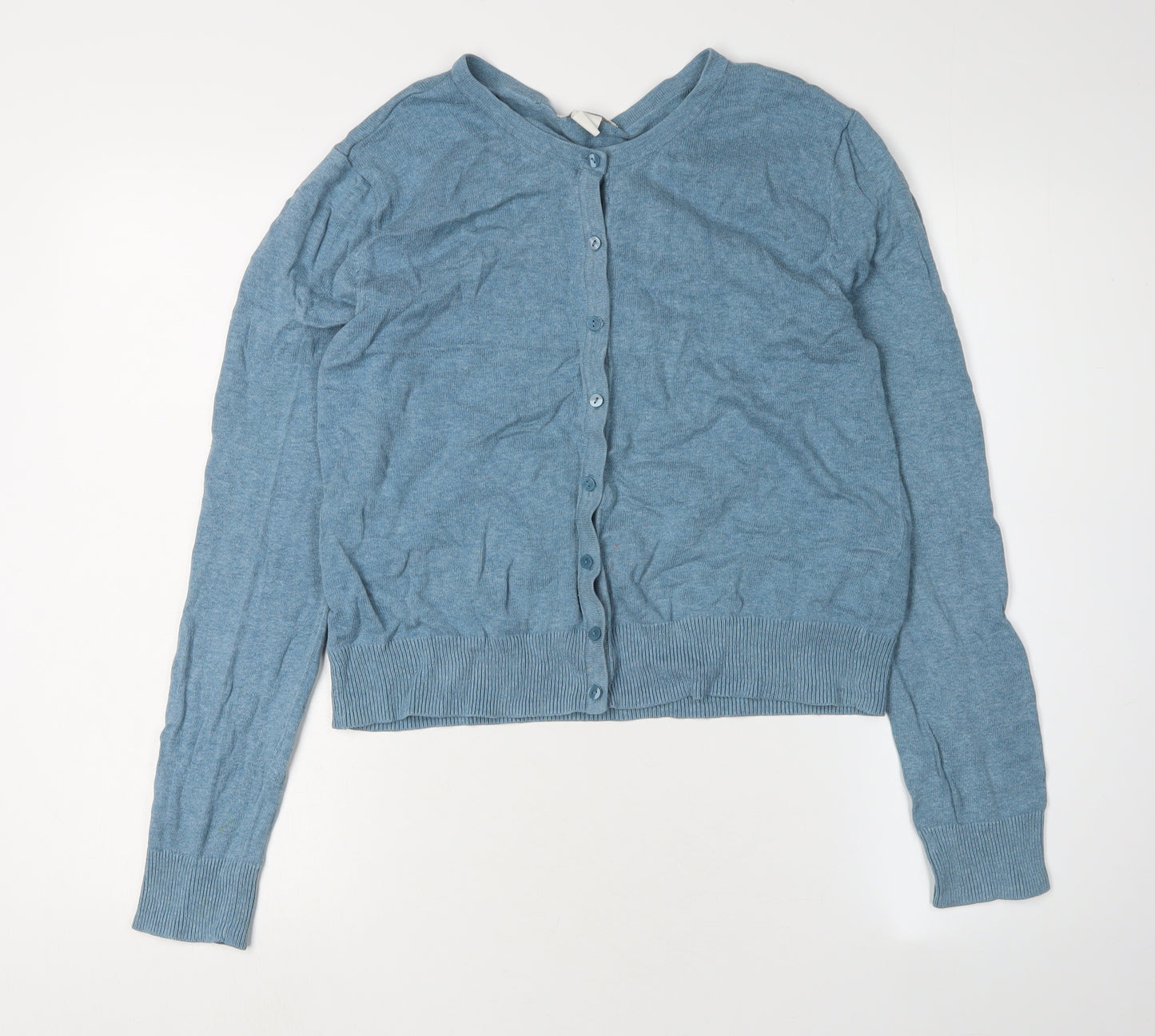 H&M Women's Blue Cotton Cardigan Size 12