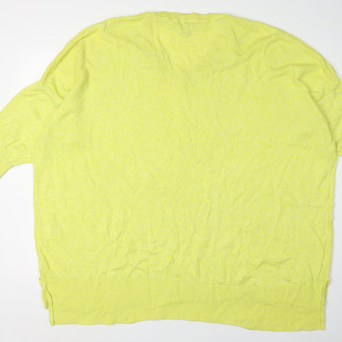 H&M Women's Yellow V-Neck Pullover Jumper, 3XL
