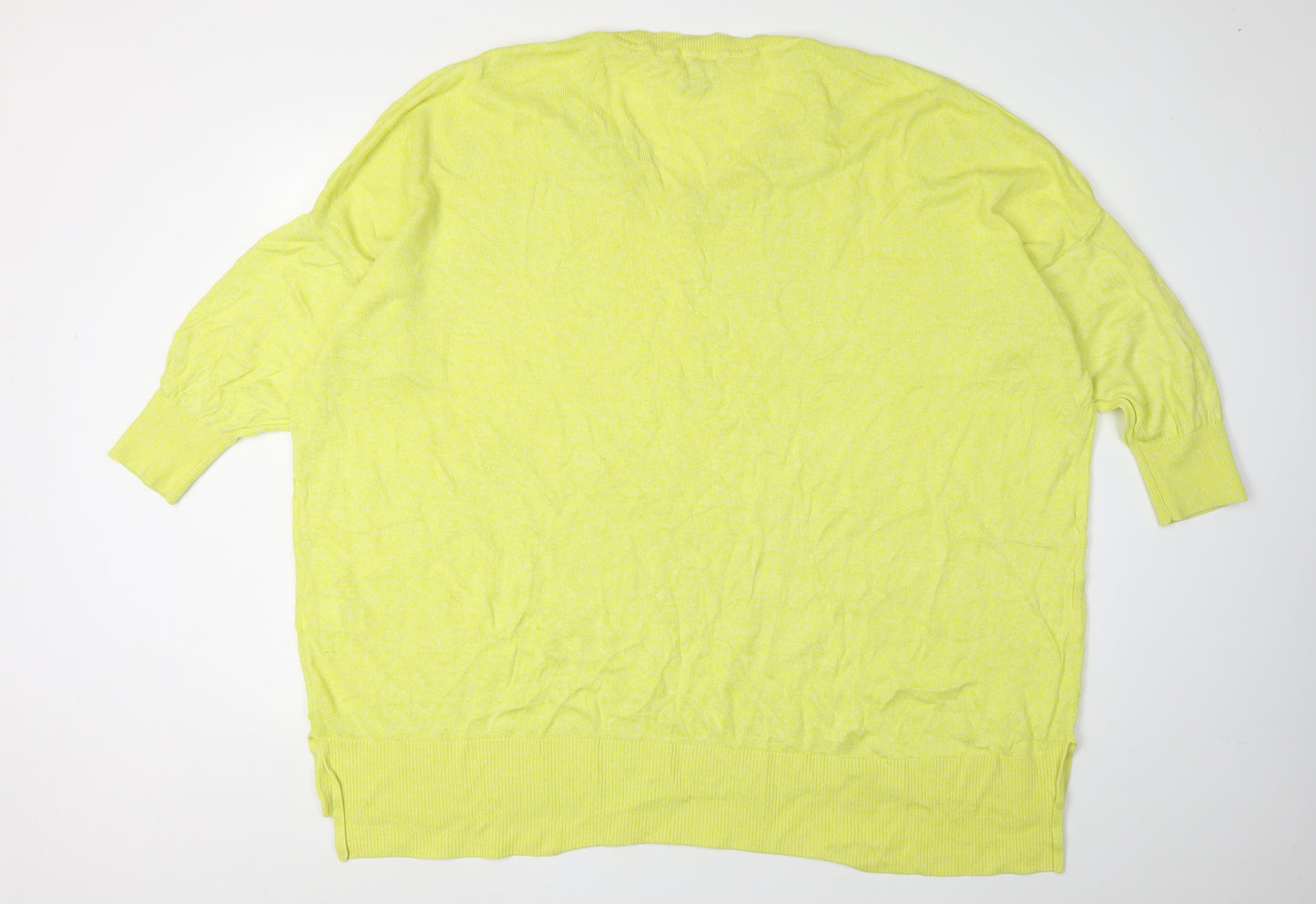 H&M Women's Yellow V-Neck Pullover Jumper, 3XL