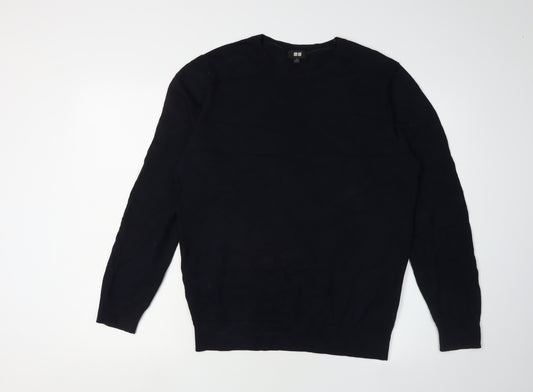 Uniqlo Men's Black Cotton Pullover Jumper S