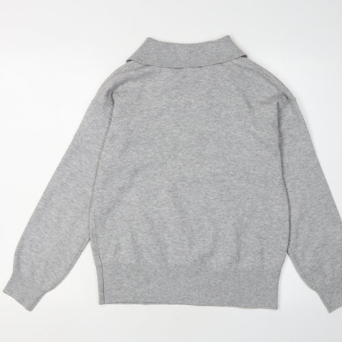 Marks and Spencer Women's Grey XS Collared Pullover Jumper