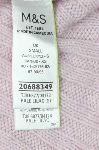 Marks and Spencer Women's Pink High Neck Jumper S