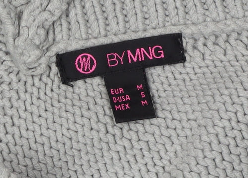 BY MNG Women's Grey V-Neck Pullover Jumper, Size 12