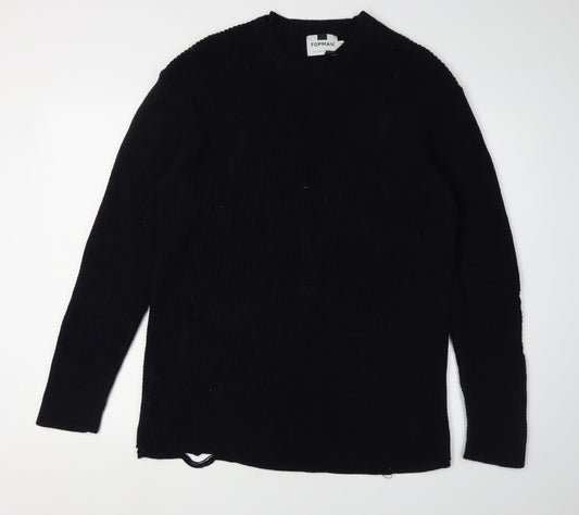 Topman Men's Black Crew Neck Pullover Jumper M