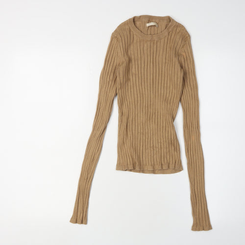Cropp Women's Beige Jumper M, Crew Neck, Long Sleeve