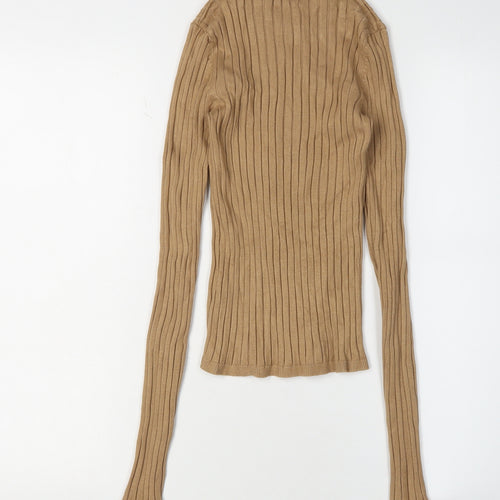 Cropp Women's Beige Jumper M, Crew Neck, Long Sleeve