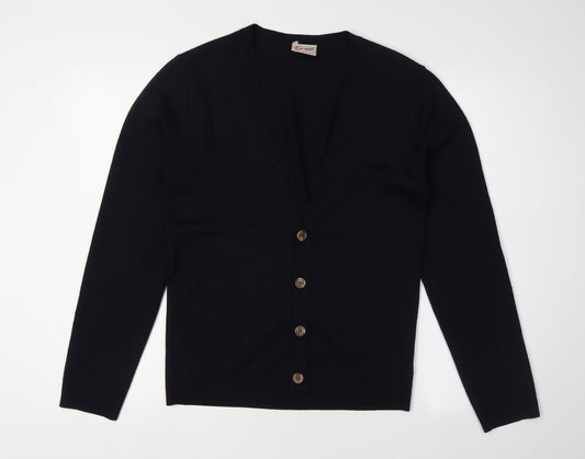 Topman Men's Black Cardigan S Button Long Sleeve