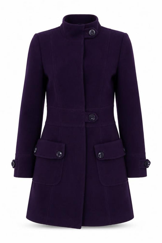 Next Women Purple Wool Overcoat Size 10