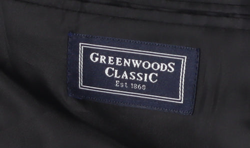 Greenwoods Classic Men's Black Blazer, Size 42R, Shawl Lapel