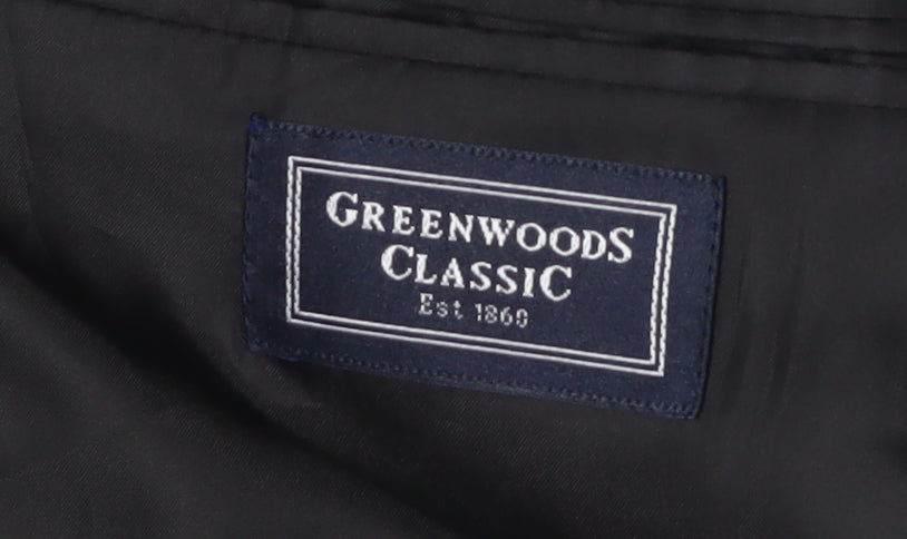 Greenwoods Classic Men's Black Blazer, Size 42R, Shawl Lapel