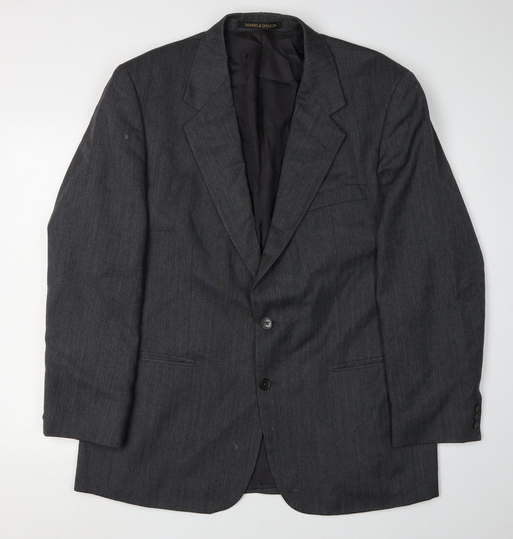 Marks and Spencer Men's Grey Blazer, Size 44R, Vintage