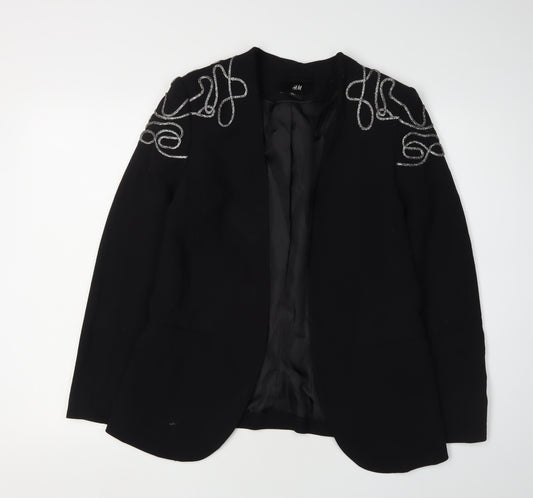 H&M Women's Black Embellished Blazer Size 10