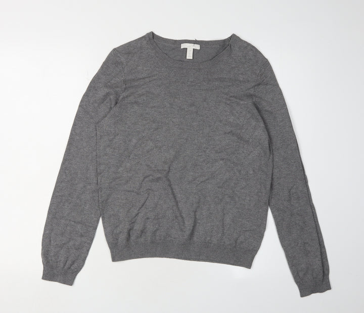 H&M Women's Grey Pullover Jumper, M, Crew Neck