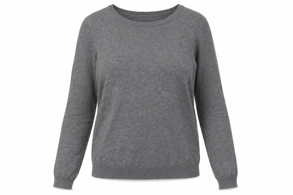 Front view of H&M Women's Grey jumper, M, Crew Neck