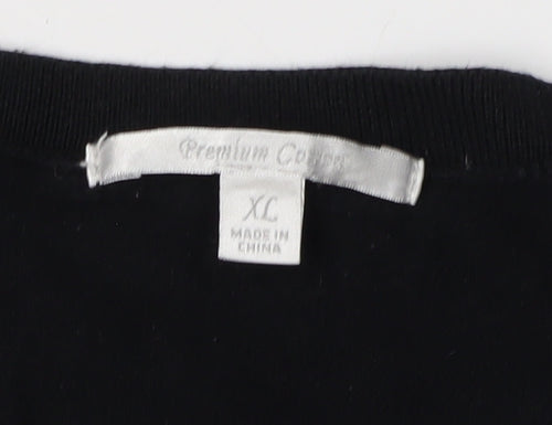 Uniqlo Women's Black V-Neck XL Knit Jumper