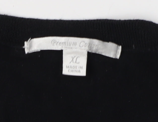 Uniqlo Women's Black V-Neck XL Knit Jumper