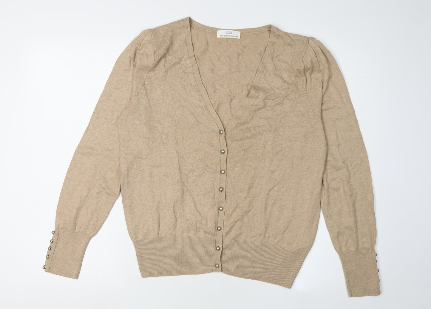 Marks and Spencer Women's Beige Cardigan Size 16