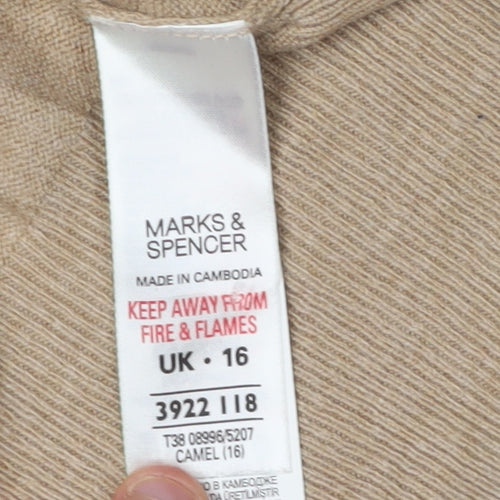 Marks and Spencer Women's Beige Cardigan Size 16
