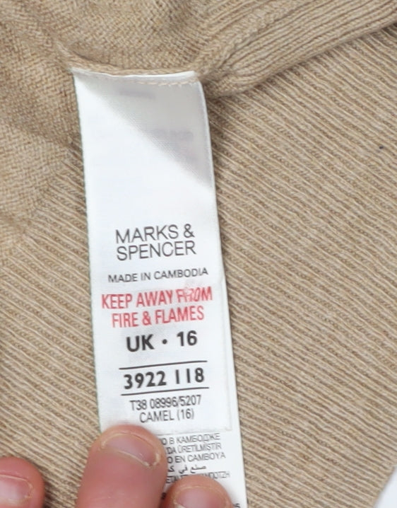 Marks and Spencer Women's Beige Cardigan Size 16
