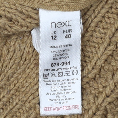 Next Women's Beige Cable-Knit Pullover Jumper Size 12