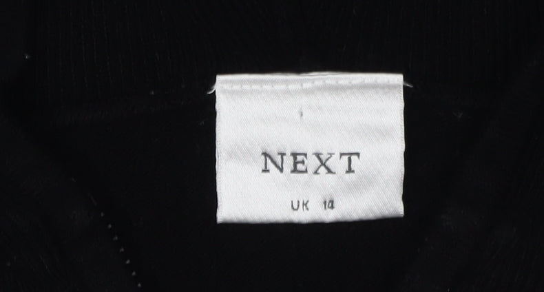 Next Women's Black Full Zip Hooded Jumper Size 14