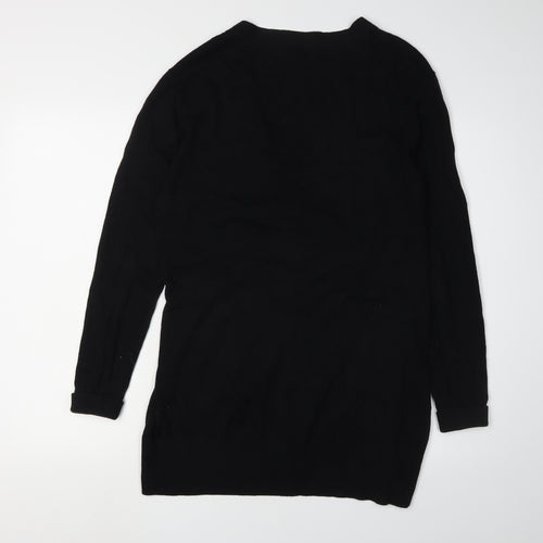 First Avenue Women's Black Cardigan M V-Neck Long Sleeve