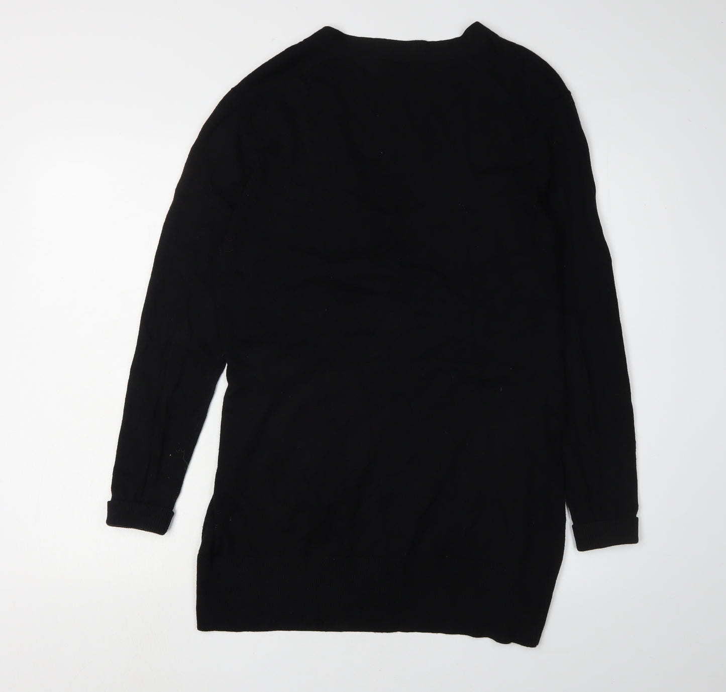 First Avenue Women's Black Cardigan M V-Neck Long Sleeve
