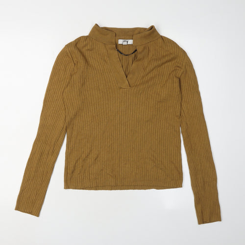 JDY Women's Brown V-Neck Pullover Jumper, M