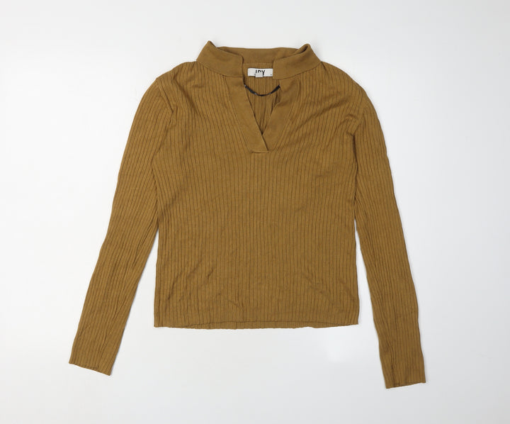 JDY Women's Brown V-Neck Pullover Jumper, M