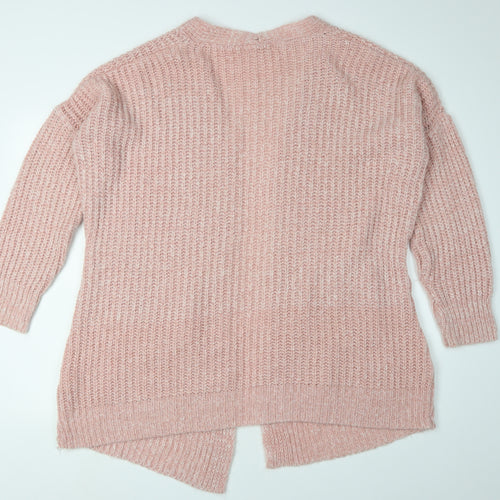 Boohoo Women's Pink Cardigan Knit Jumper M