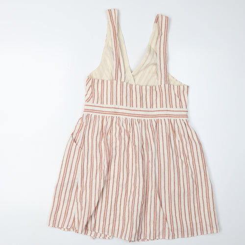 Zara Women's Multicoloured Striped Pinafore Dress Size 10