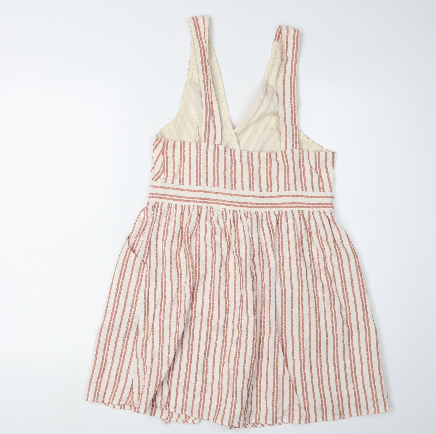 Zara Women's Multicoloured Striped Pinafore Dress Size 10