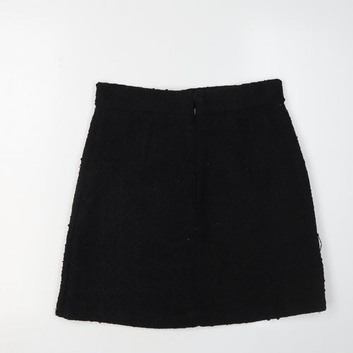 H&M Women's Black Buttoned Pencil Skirt Size 10