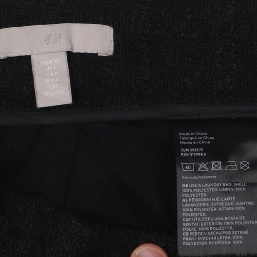 H&M Women's Black Buttoned Pencil Skirt Size 10