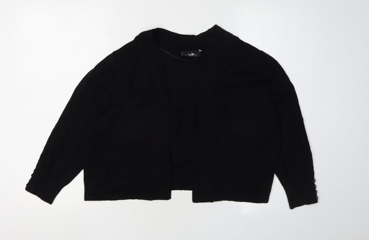 Wallis Women's Black Cardigan M Viscose Knit Long Sleeve
