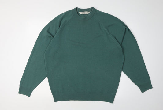 Berkertex Men's Green Crew Neck Jumper Size L