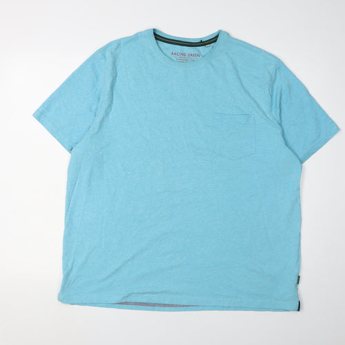 Racing Green Men's Blue XL Cotton Blend T-Shirt