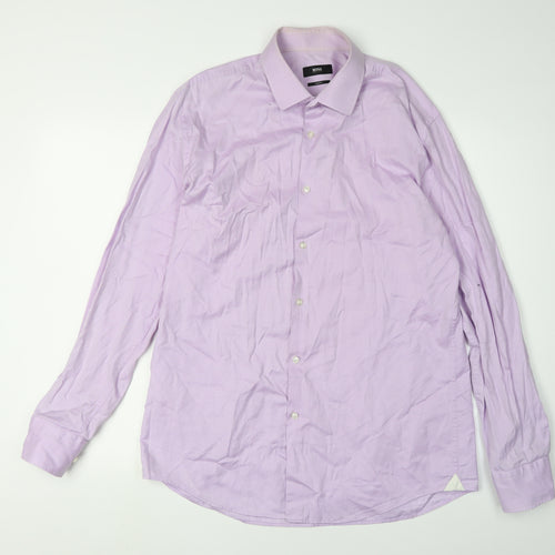 Hugo Boss Men's Purple Slim Fit Dress Shirt Size 16
