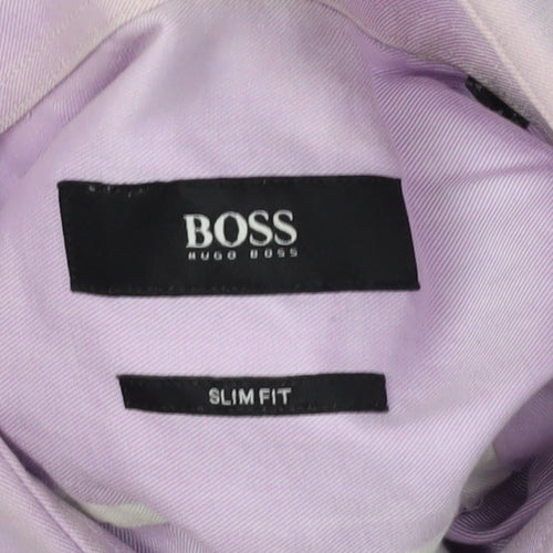 Hugo Boss Men's Purple Slim Fit Dress Shirt Size 16