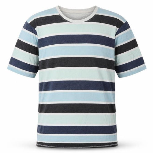Maine Men's Striped Crew Neck T-Shirt Blue M